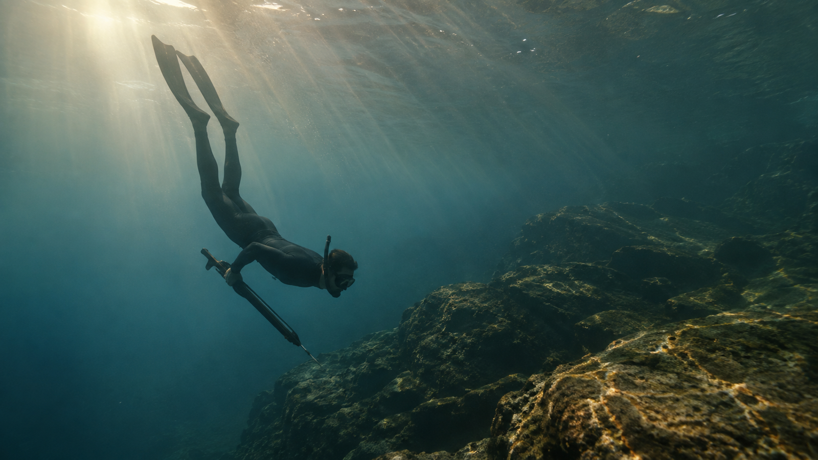 Apnoetaucher unter Wasser
